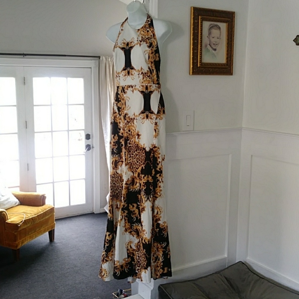 Baroque Halter Gown NWT